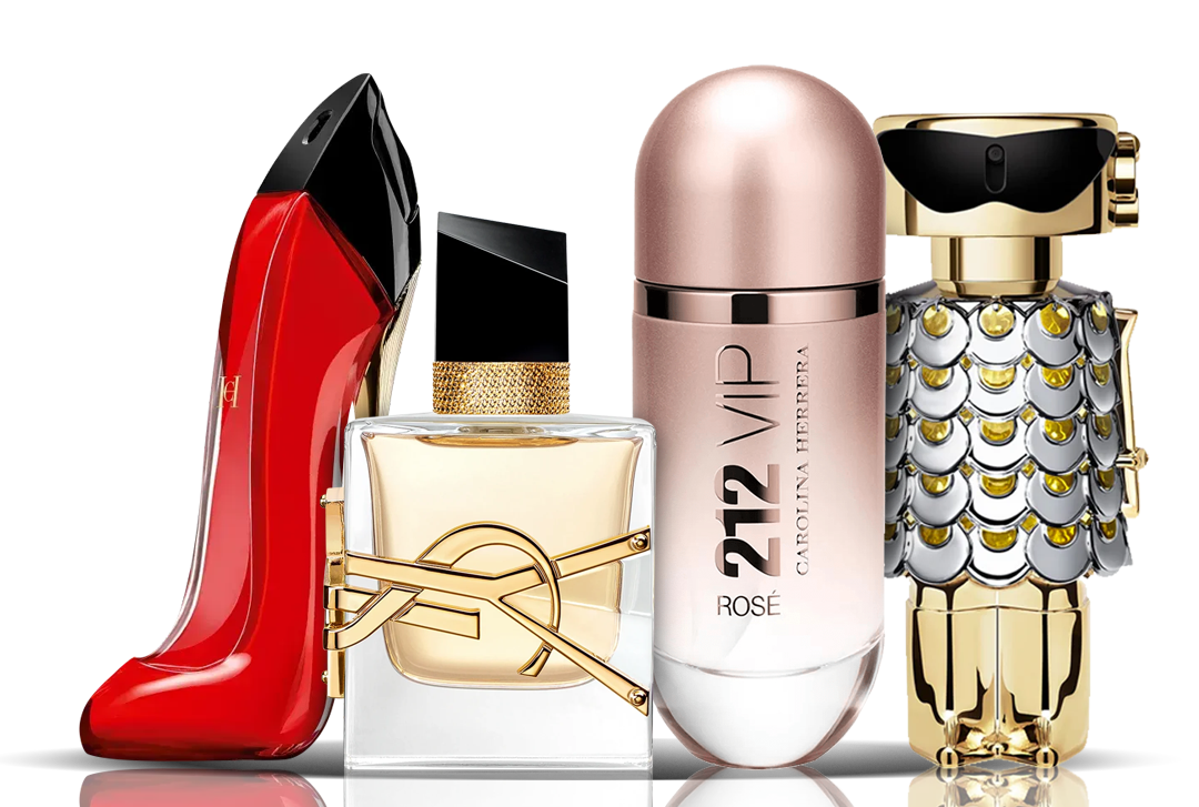 Set de 4 perfumes | Very Good Girl + Libre + 212 VIP Rose + Fame 100ML