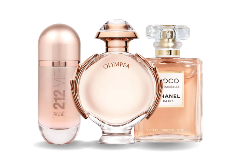 Set de 3 perfumes | Carolina Herrera 212 VIP ROSÉ, Paco Rabanne OLYMPÉA y Chanel COCO MADEMOISELLE 100 ml