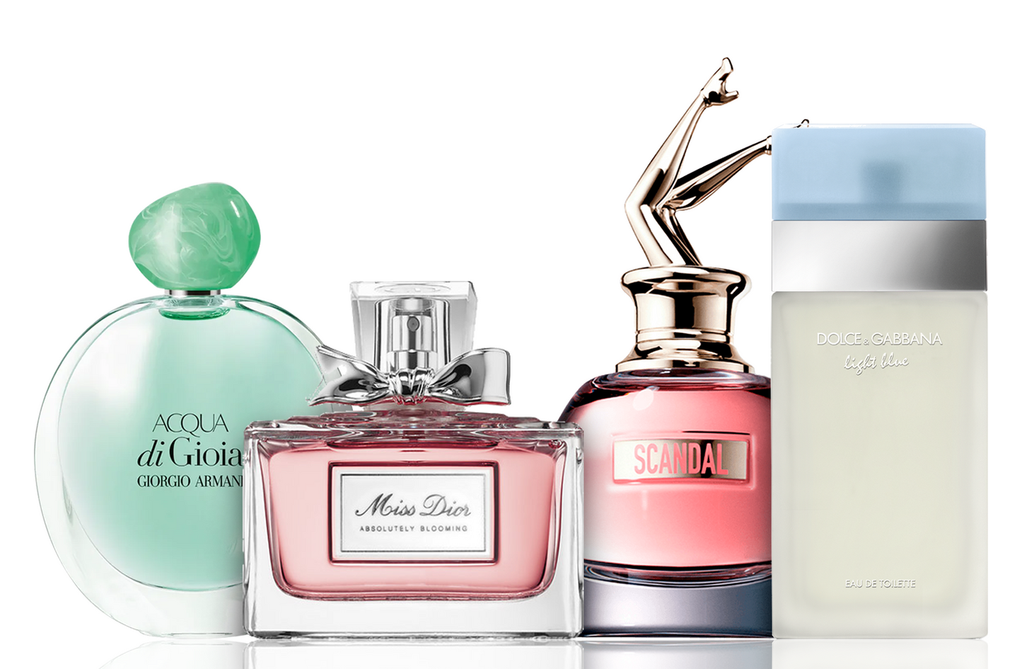 Set de 4 perfumes | Acqua di Gioia, Light Blue, Scandal, Miss Dior 100 ml