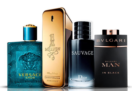 Set de 4 perfumes | Eros Versace + One Million Paco Rabanne + Bvlgari Man in Black + Sauvage Dior 100 ml