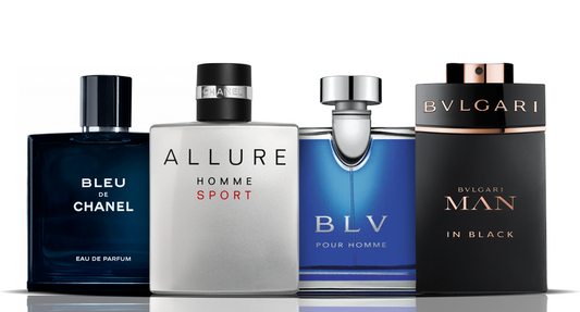Set de 4 perfumes | Bleu de Chanel + Allure Sport + BLV + Bvlgari Man in Black 100ML